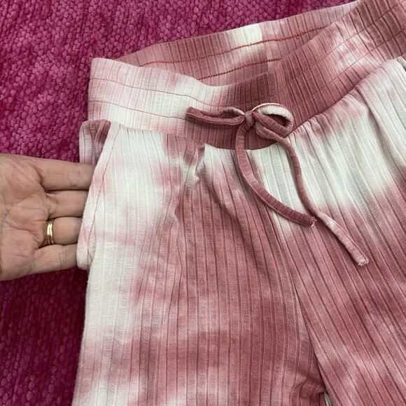 Beach Riot Hayley Cropped Pants Tie Die Orchid Smoke Pink White Size Small - Picture 3 of 10